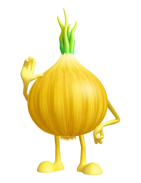 Merhaba söyleyerek poz ile soğan karakter — Stok fotoğraf