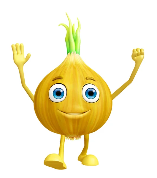 Onion character with saying hi pose — Stock Photo, Image