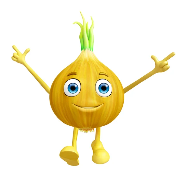 Onion character with happy pose — Stock Photo, Image