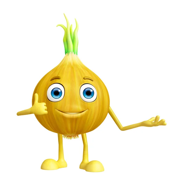 Personaje de cebolla con pose de presentación Imagen De Stock