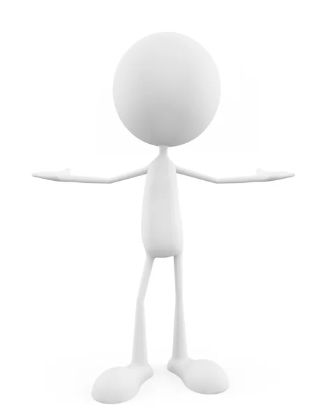 White character with presentation pose — Stock Photo, Image