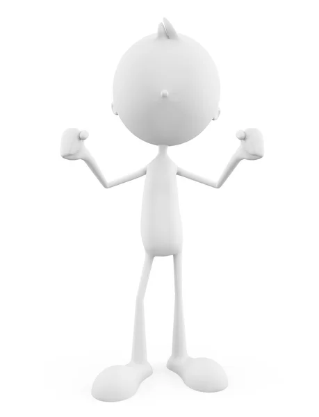 White character with success pose — Stock Photo, Image