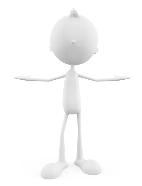 White character with presentation pose — Stock Photo, Image