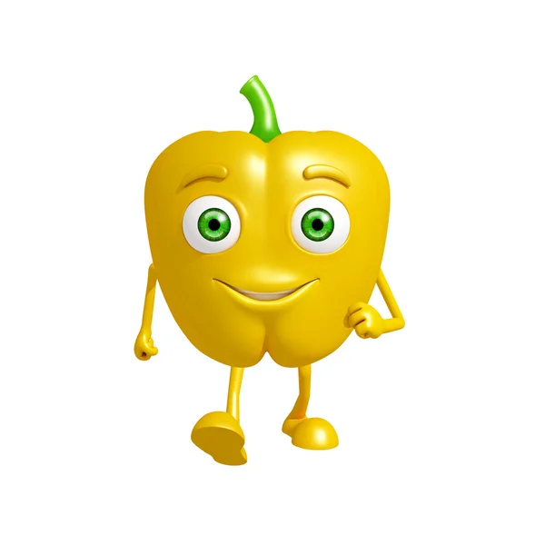 Capsicum character with run pose — Stock Photo, Image