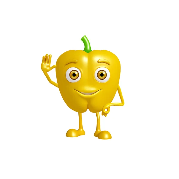Capsicum character with saying hi pose — Stock Photo, Image