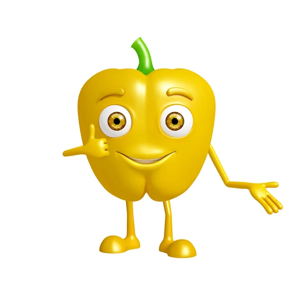 Capsicum character with presentation pose — Stock Photo, Image