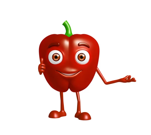  kırmızı biber karakter tanıtımı poza sahip