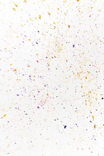 Abstract colored paint drops background. Over white.