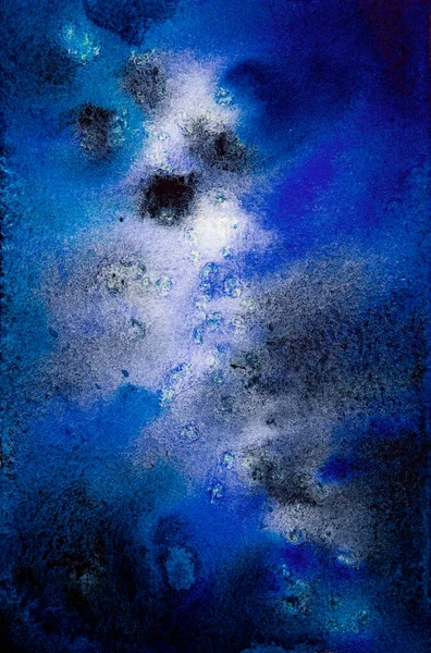Espacio pintado a mano fondo acuarela. Pintura abstracta de galaxias. Textura cósmica con estrellas. Cielo nocturno. — Foto de Stock