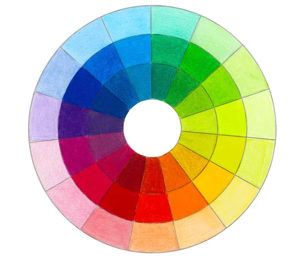 Красочные образцы круга для цветных карандашей изолированы на белом фоне — стоковое фото