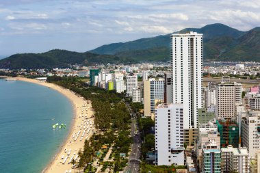 Plaj Sahnesi, Tropics, Pasifik Okyanusu şehri manzarası, Natrang Vietnam
