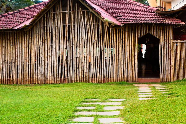 Pared de bungalow de bambú — Foto de Stock
