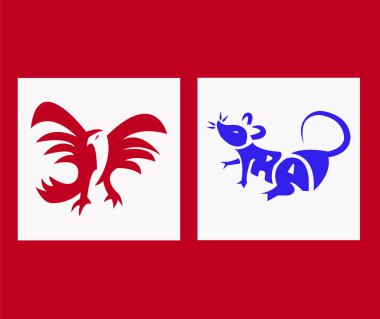 hayvan kartalı ve büyük fare logo vektörü