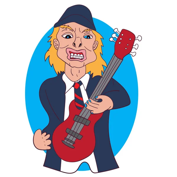 Illustration Vectorielle Shirt Guitariste Rock Professionnel — Image vectorielle