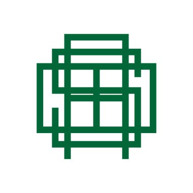 Profesyonel minimalist basit temiz labirent monogram harf logosu