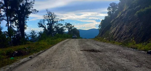 Straßenbau Inneren Der Arfak Bergwälder Von Papua Indonesien — Stockfoto