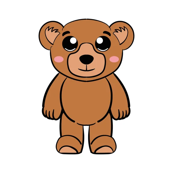 Desenho Animado Único Bonito Pequeno Urso — Vetor de Stock