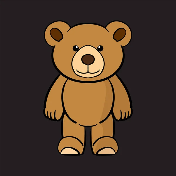 Unikalny Uroczy Mały Brązowy Niedźwiedź Postać Kreskówki — Wektor stockowy