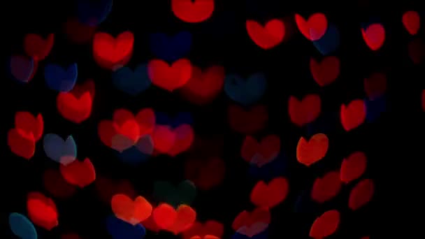 Srdce tvaru barvu světla blikat — Stock video