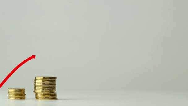 Plusieurs colonnes de pièces de monnaie 