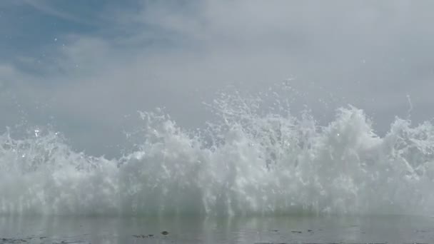 Waves Breaking on the Breakwater — Stock Video