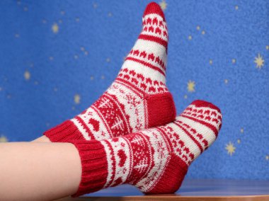 Noel çorap evde masa ayakları