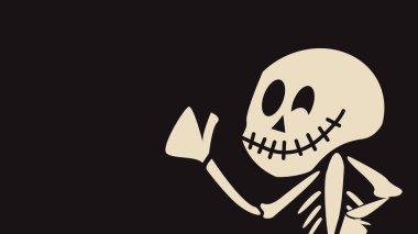 Siyah duvar kağıdı cadılar bayramı stili ile toon skelleton