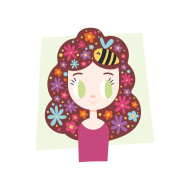 Çiçekli bahar temalı kız