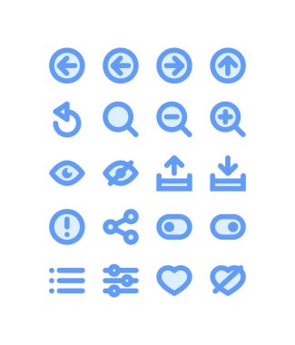 İş için 10 mavi simge ve evet