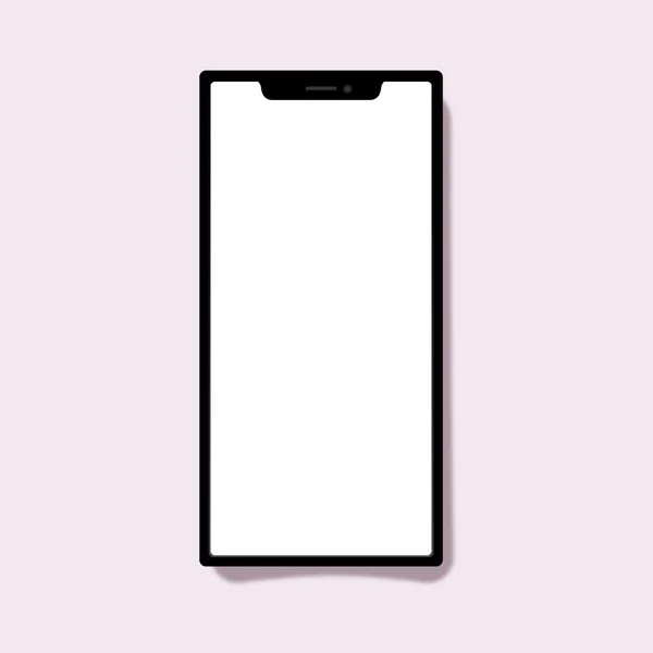 Smartphone Vector Mockup Roze Achtergrond — Stockvector