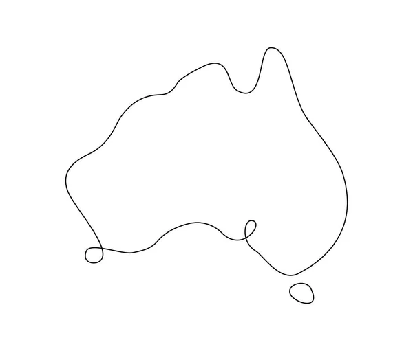 Arte de línea Australia mapa. línea continua. ilustración vectorial — Vector de stock