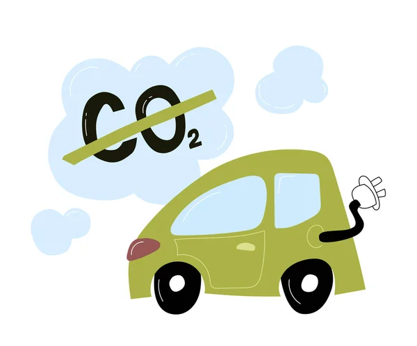 Doodle E-car, şehrin çevre taşımacılığı. CO2 nötr. Düz tasarım 