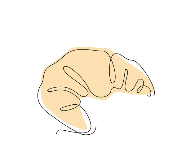 Croissant line art. One line breakfast. Continuous line food. minimalistic design. good morning. design vector. For Menu and posters. For restaurants .