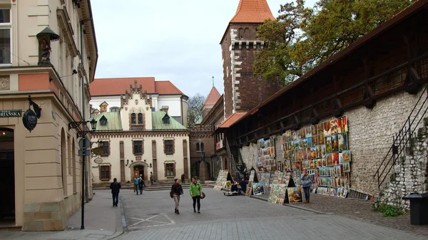 Krakkó. Védelmi falak és művészet (1) — Stock Fotó