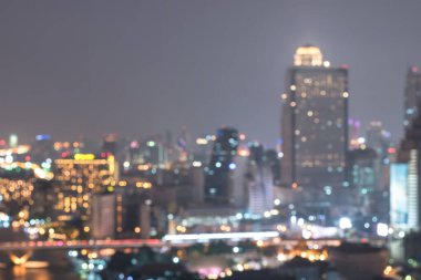 Şehir manzarası manzarasının arka plan çatısı manzarası peyzaj gece ışıkları bokeh