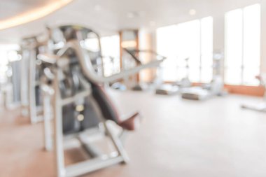 Aerobik ve vücut geliştirme için bulanık spor egzersiz ekipmanlı bulanık spor salonu fitness merkezi ya da sağlık kulübü