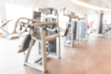 Aerobik ve vücut geliştirme için bulanık spor egzersiz ekipmanlı bulanık spor salonu fitness merkezi ya da sağlık kulübü