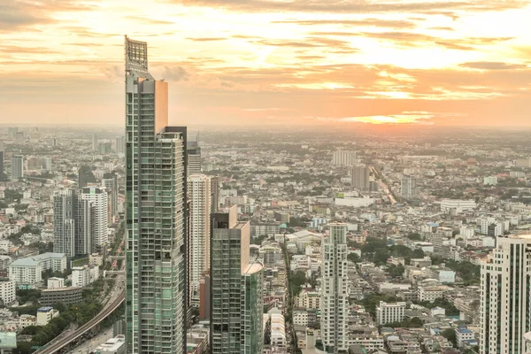 Verschwommen Stadt Hintergrund Dachansicht Der Innenstadt Von Bangkok Stadtsilhouette Bei — Stockfoto