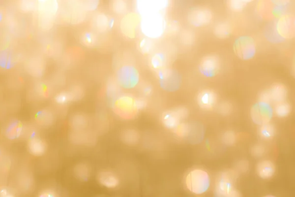 Blur Yellow Gold Bokeh Background Reflective Glittering Light Holiday Party — Stock Photo, Image