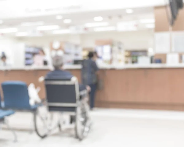 Sfocatura Sfondo Medico Clinica Servizio Contro Lobby Con Paziente Pagare — Foto Stock