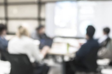 Bulanık ofis toplantısı arka plan iş adamları toplantı odasında çalışma grubu