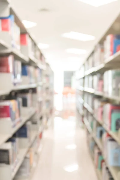 Blur Biblioteca Escola Sala Estudo Com Prateleiras Livros Para Educação — Fotografia de Stock