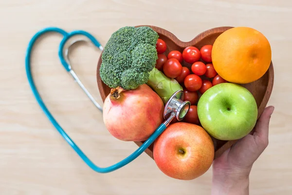 Monitoreo Diabetes Dieta Colesterol Alimentación Saludable Concepto Nutricional Con Frutas — Foto de Stock