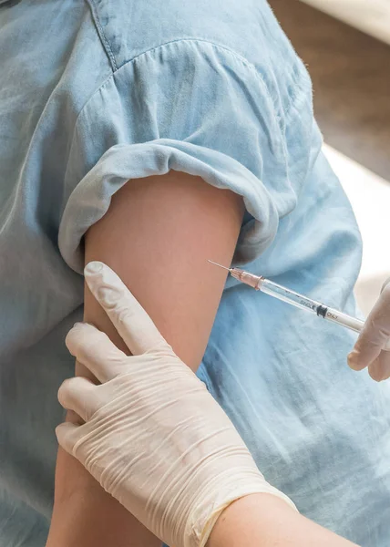 Inmunización Vacunación Para Prevención Niña — Foto de Stock