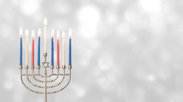Hanuka Hanuka Zsidó Ünnep Háttér Menóra Judaizmus Candelabra Fesztivál Fények — Stock Fotó