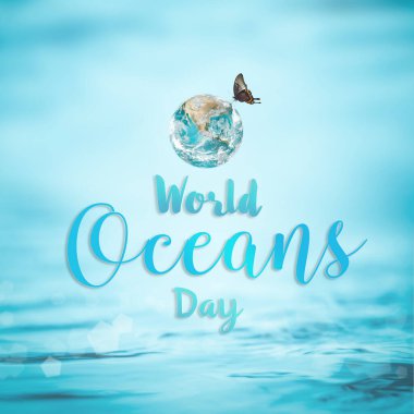 Dünya okyanus günü. Görüntü elementi NASA tarafından desteklenmektedir