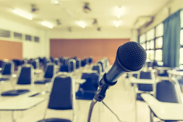 Microphone Voice Speaker School Lecture Hall Seminar Meeting Room Educational — Stock Photo, Image
