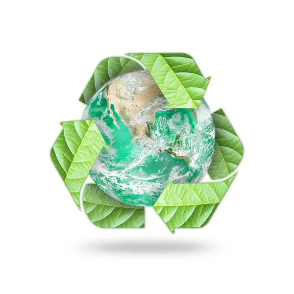 Symbolisch Icoon Voor Afvalrecycling Voor Het Redden Van Het Concept — Stockfoto