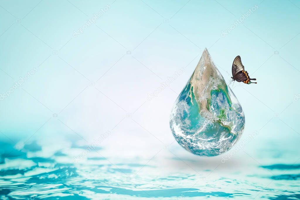Save water and green environment protection concept: Elements of this image furnished by NASA 
