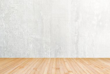 Ahşap zemin ve beton duvar arkaplanı